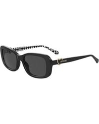 Love Moschino - Black Haircalf Sunglasses - Lyst