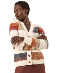 Roman - Stripe Buttoned Knit Cardigan - Lyst