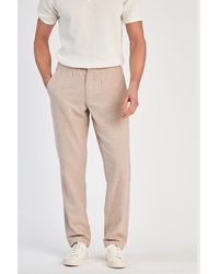 Nines - Linen Blend Classic Fit Trousers - Lyst