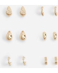 Boohoo - Tear Drop & Hoop Earring 6 Pack - Lyst
