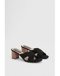 Wallis - Beau Faux Suede Cross Strap Mules - Lyst