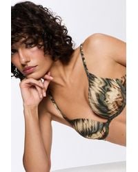 Penti - Cesira Dense Push Up Zebra Patterned Shimmery Bikini Top - Lyst