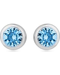 Luxenter - 925 Sterling Silber Ohrringe Mit Rhodinierten Aquamarin-Zirkonia - Lyst