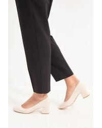 Good for the Sole - Fiorette Faux Patent Leather Padded Comfort Sock Low Block Heeled Court Shoes - Lyst