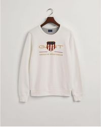 GANT - Archive Shield Crewneck Sweatshirt In Wit - Lyst