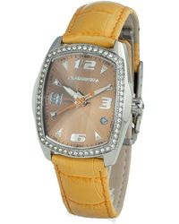Chronotech - Orange Leather Watch - Lyst