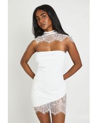 Boohoo - Lace Cape Detail Mini Dress - Lyst