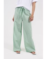 Brave Soul - Gingham Tie Waist Straight Leg Trousers - Lyst