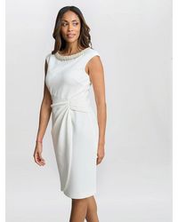 Gina Bacconi - Sansa Wrap Dress With Beaded Neck - Lyst