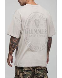BoohooMAN - Stone Oversized Guinness License Printed T-Shirt - Lyst
