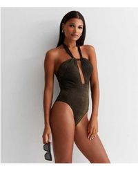 Gini London - And Glitter Halter Swimsuit - Lyst