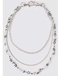 BoohooMAN - Star Heart Jean Chain - Lyst