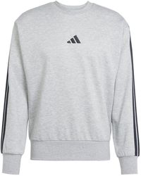 adidas - Essentials 3 Stripes Fleece Sweatshirt - Lyst