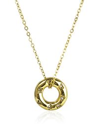 The Jewellery Stockroom - Plated Stainless Steel Cz Donut Pendant Necklace - Lyst
