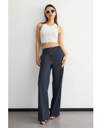 Hiccup - High-Waist Straight-Leg Trousers With Stitch Details - Lyst
