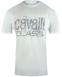 Roberto Cavalli - Cracked Sprayed Logo T-Shirt Cotton - Lyst