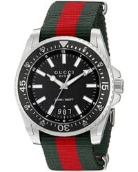 Gucci - Ya136210 Duikhorloge Met Zwarte Wijzerplaat - Lyst