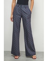 Warehouse - Burgundy Velvet Spot High Waist Deep Waistband Trouser Co-Ord - Lyst
