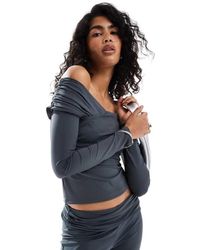 ASOS - Fold Over Bardot Top Co Ord - Lyst