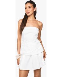 Boohoo - Tailored Wrap Bandeau Mini Dress - Lyst