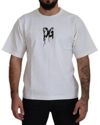Dolce & Gabbana - Graffiti-Logoprint Met T-Shirt Met Rubbereffect - Lyst