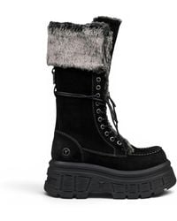 Windsor Smith - Windsorsmith Suede Leather Platform Combat Fur Boots - Lyst