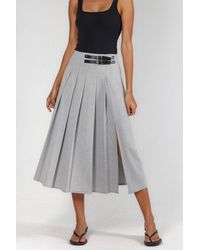 Hiccup - High Waist A-Line Midi Skirt With Belt Detail - Lyst