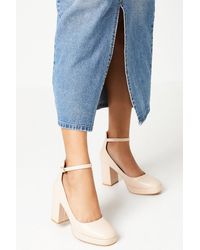 Oasis - Vanessa Platform Ankle Strap High Block Heel Court Shoes - Lyst