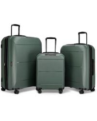 Infinity Leather - Expandable Hard Shell Pp 8 Wheel Luggage Travel Cabin Holiday Bags Suitcase Set - Lyst