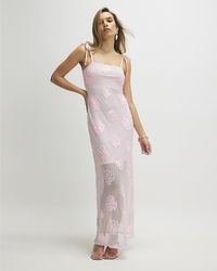 River Island - Maxi Dress Sleeveless Cornelli Design - Lyst