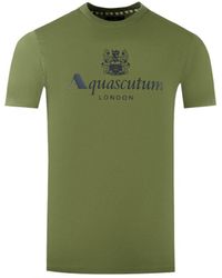 Aquascutum - London Aldis Brand Logo Army Green T-shirt - Lyst
