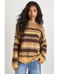 Boohoo - Crew Neck Super Soft Stripe Knitted Jumper - Lyst