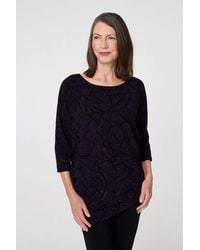 Izabel London - Sparkly Knit Batwing Sleeve Tunic Top - Lyst