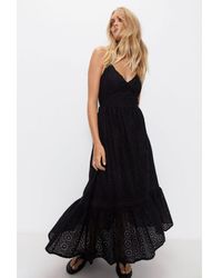 Warehouse - Strappy Broderie Maxi Dress - Lyst