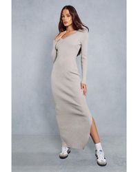 MissPap - Knitted Button Down Midaxi Dress - Lyst