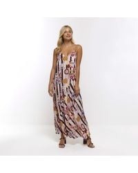 River Island - Slip Maxi Dress Print - Lyst