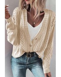 Azura Exchange - Strick-Cardigan V-Ausschnitt Offen Front - Lyst