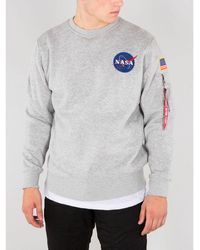 Alpha Industries - Space Shuttle Sweater Grey Heather Cotton - Lyst