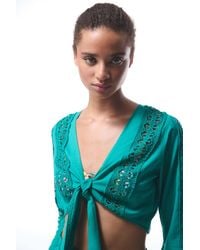 Penti - Crop Blouse With Tie Front - Lyst