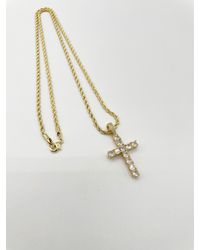 SVNX - Diamante Cross Pendant Necklace - Lyst