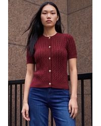 D.u.s.k - Cable Knit Buttoned Top - Lyst