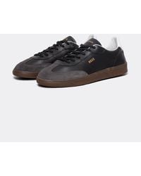 BOSS - Brandon Herrenturnschuhe Aus Leder Und Wildleder Mit Geprägtem Logo - Lyst
