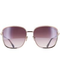 Tom Ford - Square Shiny Rose Smoke Gradient Ft1029 Fern Metal - Lyst
