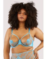 Playful Promises - Cassia Floral Embroidery Quarter Cup Bra Satin - Lyst
