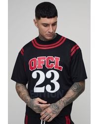 BoohooMAN - Tall Oversized Boxy Mesh Ofcl 23 Printed T-Shirt - Lyst
