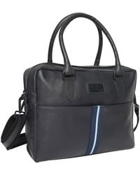 Barneys Originals - Striped Leather Laptop Bag - Lyst