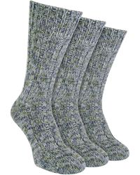 Sock Snob - 3 Pack Warm 100% Wool Ribbed Socks With Reinforced Heel And Toe - Lyst