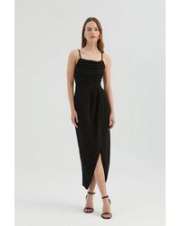 Hiccup - Spaghetti Strap Ruched Maxi Dress With A Side Slit - Lyst