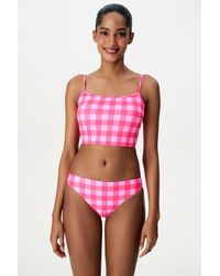 Penti - Ester Checked Textured Mid Waist Bikini Bottom - Lyst