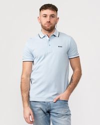 BOSS - Paddy Organic Cotton Polo With Contrast Logo Details Size: L - Lyst